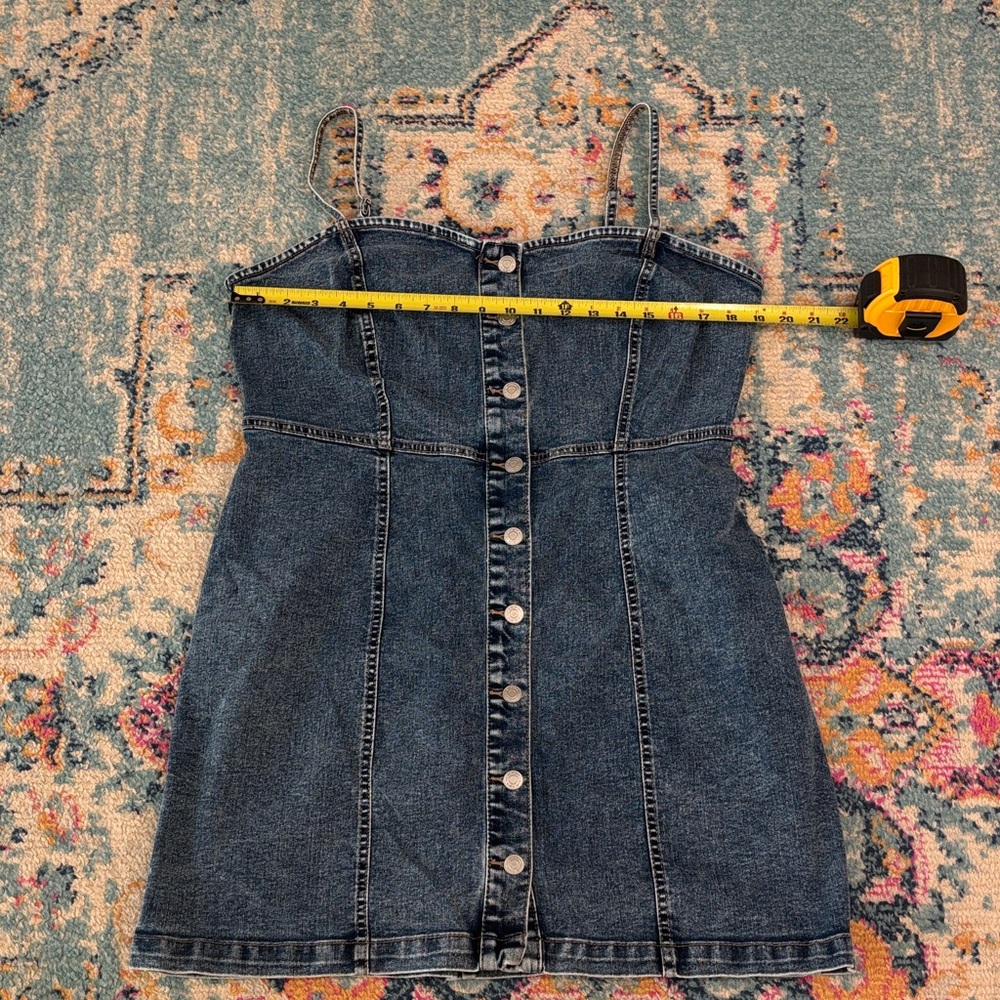 RSQ Dark Denim Button-Front Mini Dress
